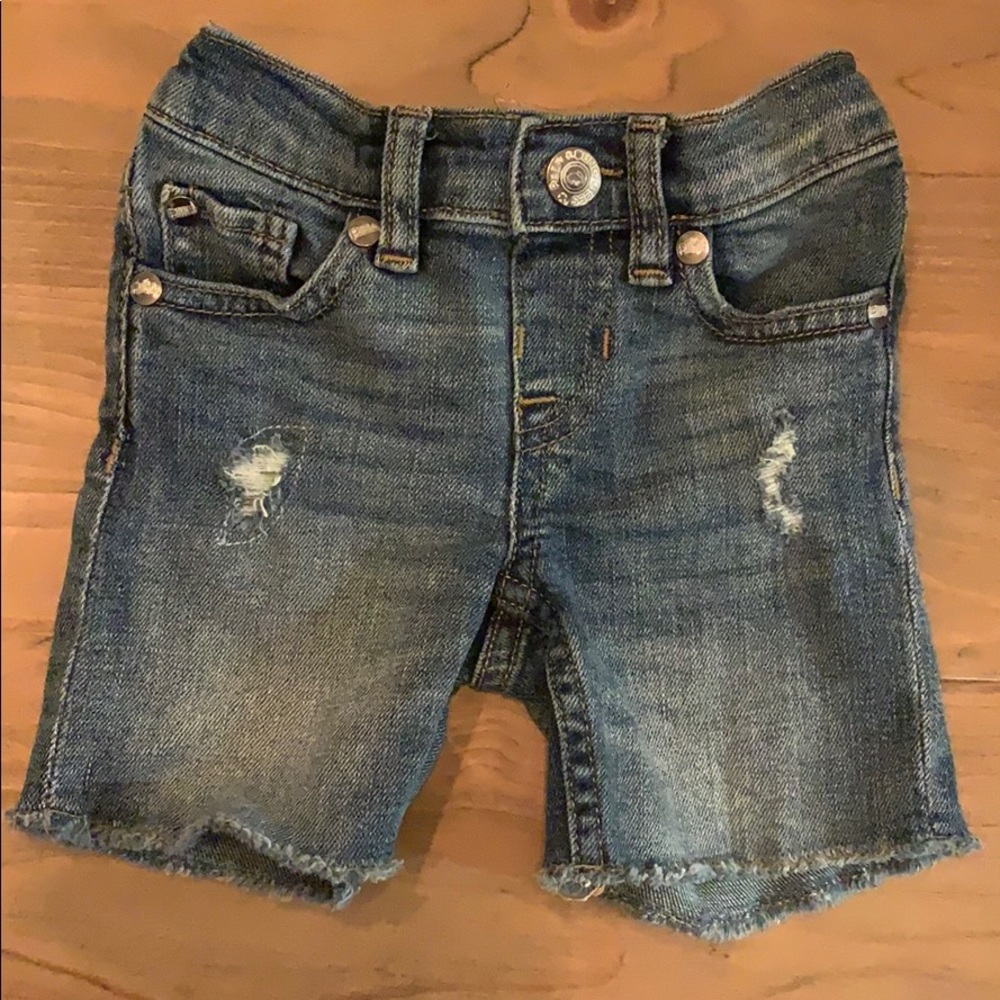 Baby distressed denim pull-on shorts by Peek Kids